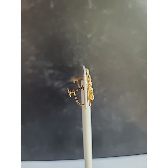 Square Shaped Clear Rhinestone Screwback Earrings Vintage - Picture 9 of 10